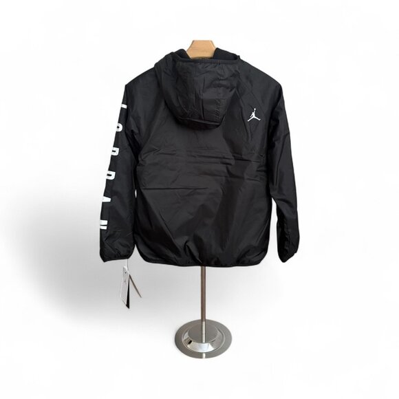 Jordan Brand Youth Boys M Black Fleece Lined Hooded Jacket Full Zip Jumpman Logo - Picture 4 of 9